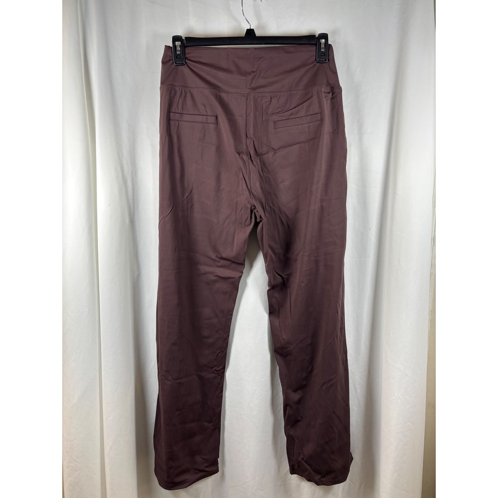 Oalka Womens Regular XL Wide Leg Lounge Pants Brown Nylon Spandex Pockets NWOT - Picture 2 of 3